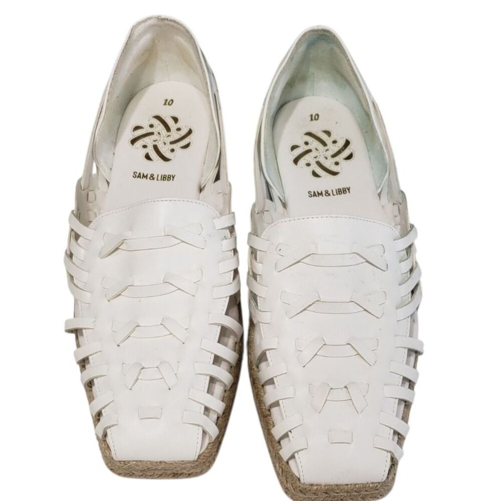 Sam and Libby  Women's White Slip On Flats / Sandals, Size 10